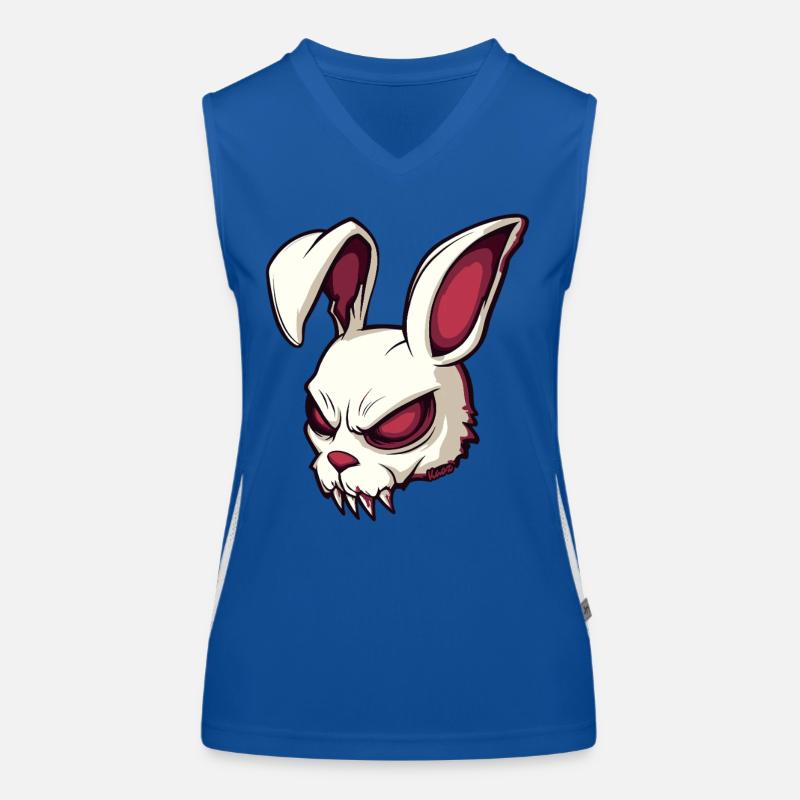 Böser Hase Schädel Illustration Funktionelles Kontrast-Tank Top für Frauen