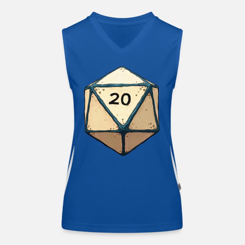 W20 Würfel mit nur 20 – Lucky Dice Design Funktionelles Kontrast-Tank Top für Frauen