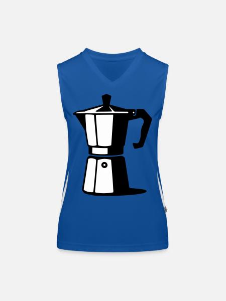 Cafetière à expresso - Débardeur respirant contrasté Femme - bleu/blanc - Devant