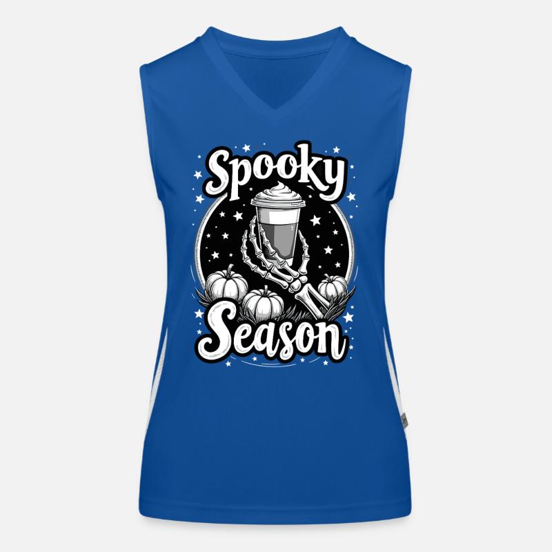 Spooky Season - Squelette de café d’Halloween Débardeur respirant contrasté Femme