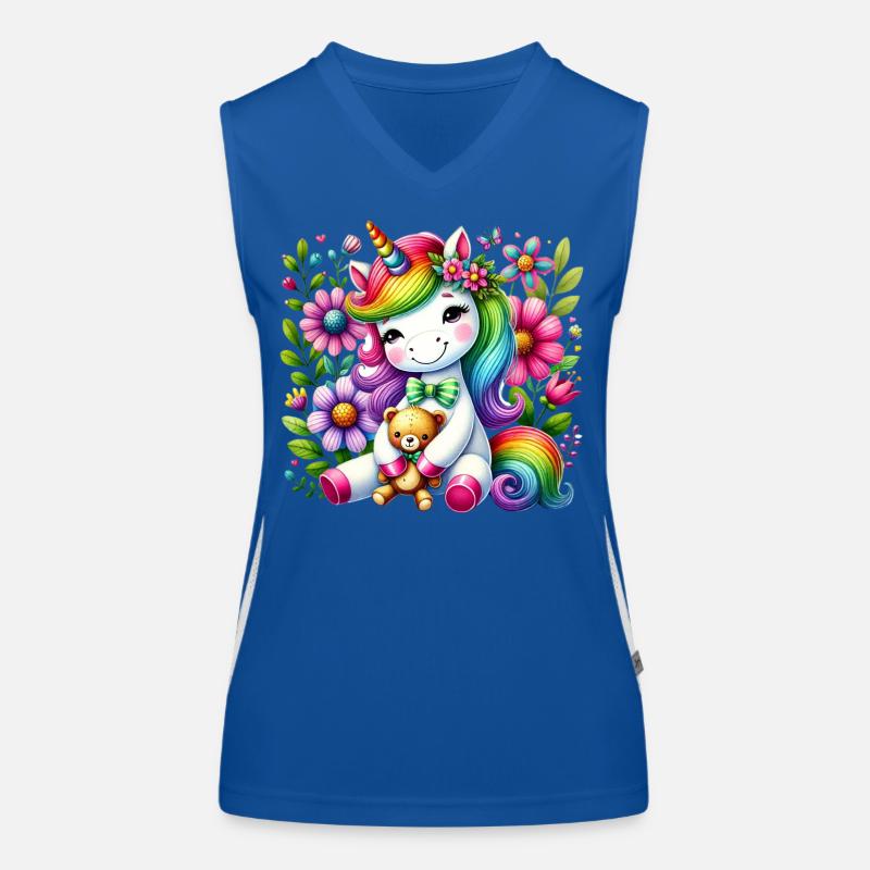 Rainbow Unicorn Floral Dream Women's Functional Contrast Tank Top