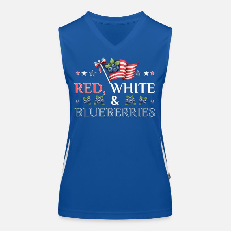 Red White & Blueberries Patriotic Design Funktionelles Kontrast-Tank Top für Frauen