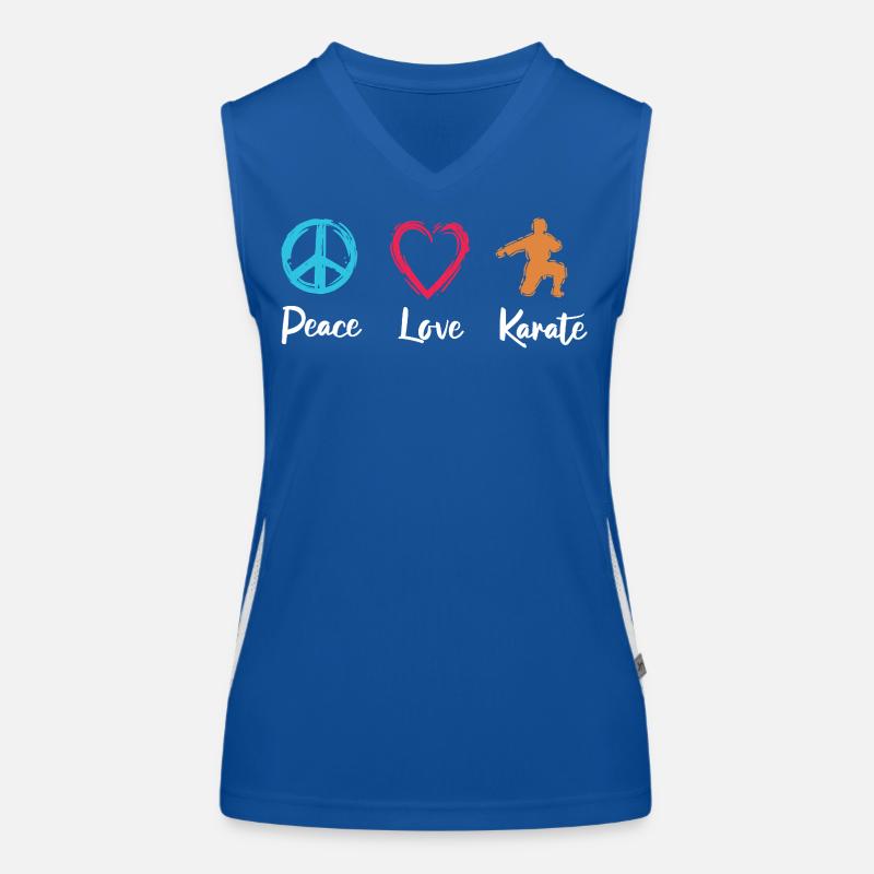 Frieden Liebe Karate Funktionelles Kontrast-Tank Top für Frauen