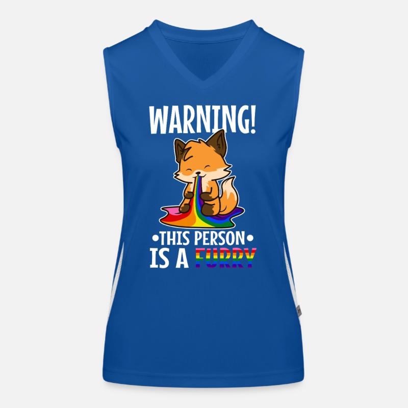 Warning This Person Is A Furry Funktionelles Kontrast-Tank Top für Frauen