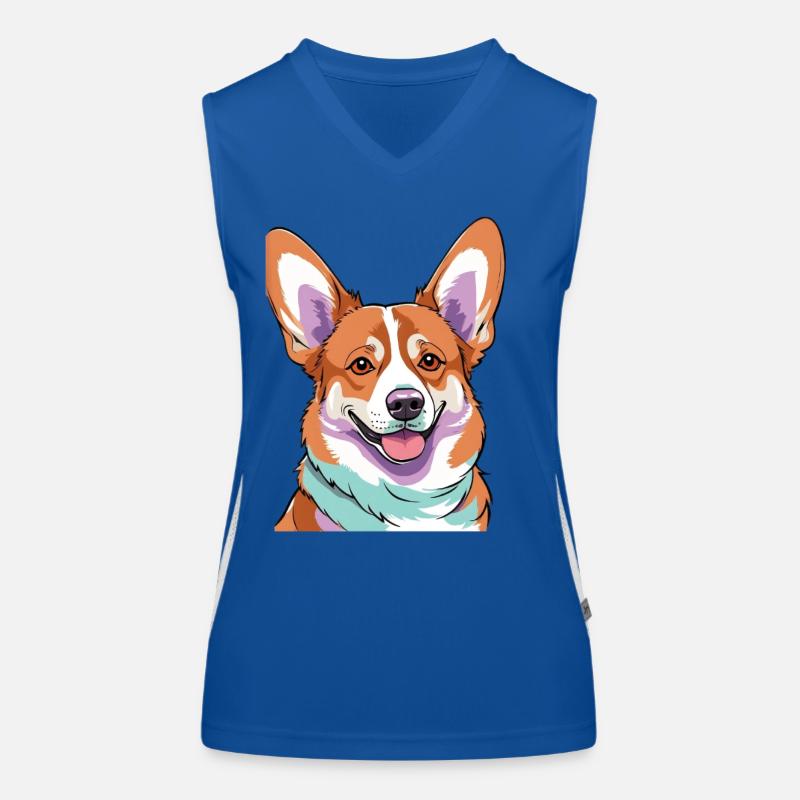 Portrait vif de corgi Pop Art Débardeur respirant contrasté Femme