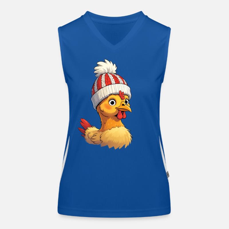 Chick with knitted hat - Women's Functional Contrast Tank Top - royal/white