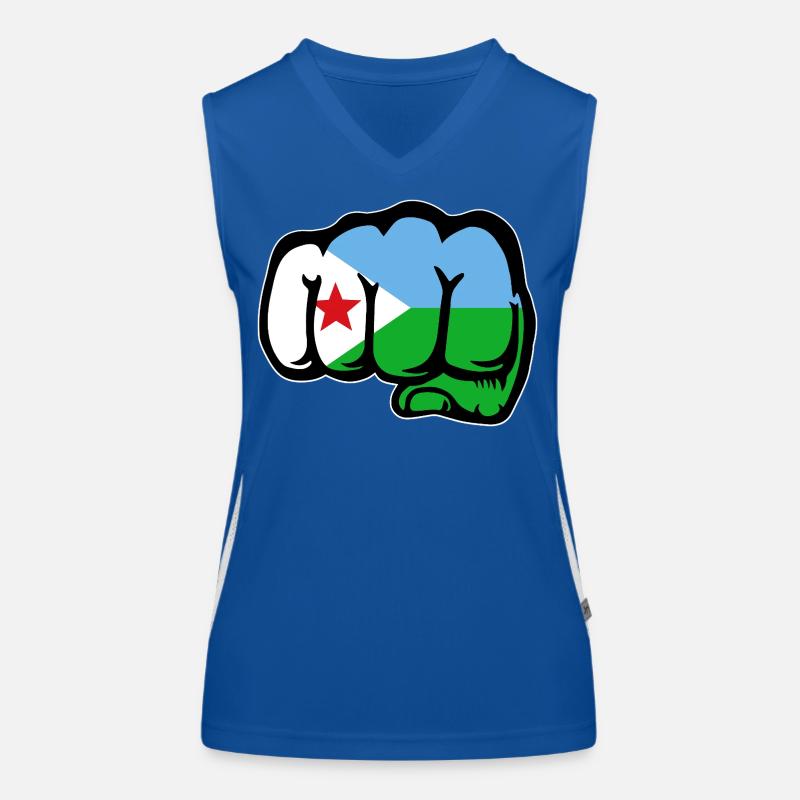 Dschibuti Flagge Faust Funktionelles Kontrast-Tank Top für Frauen