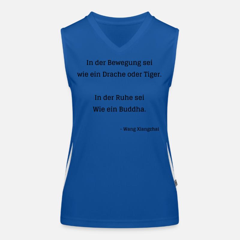 In der Bewegung sei wie ein Drache oder Tiger Funktionelles Kontrast-Tank Top für Frauen