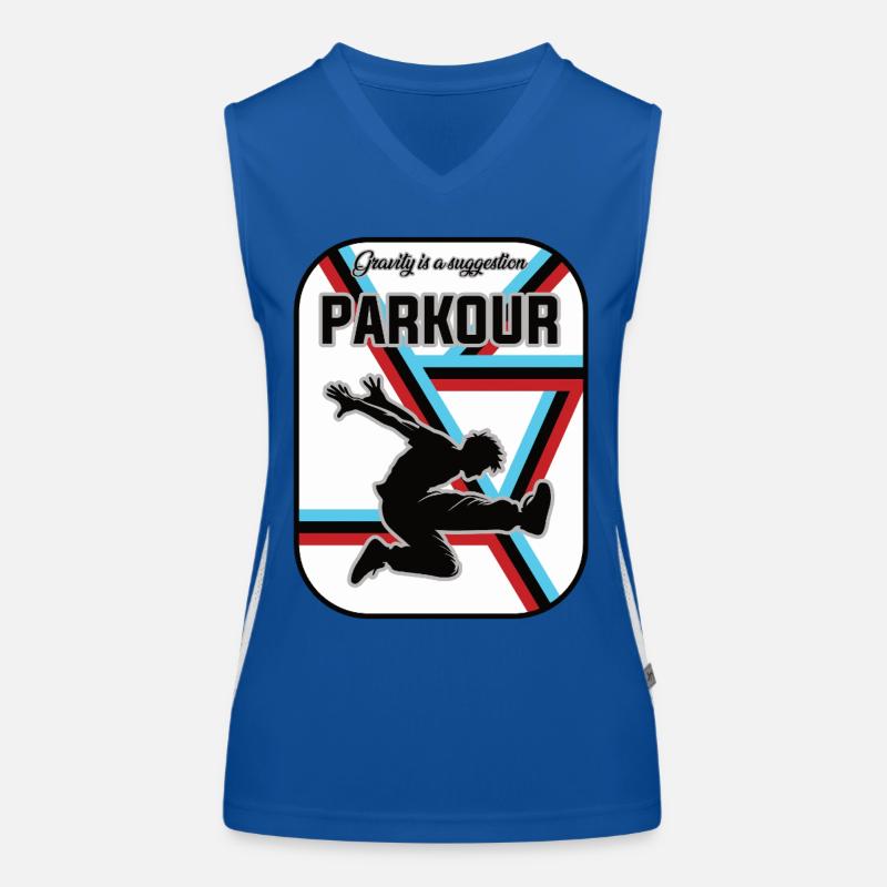 Conception de parkour – La gravité est une suggestion Débardeur respirant contrasté Femme