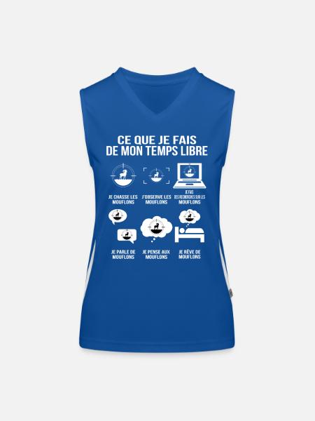Was ich in meiner Freizeit mache: Jägerhumor - Funktionelles Kontrast-Tank Top für Frauen - Royal/Weiß - Vorne