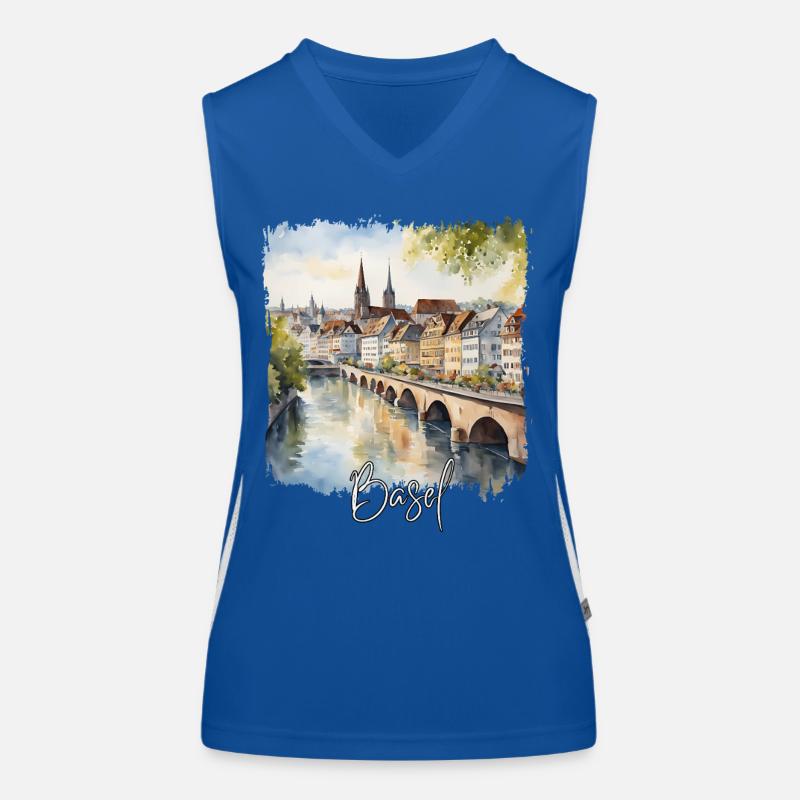Aquarelle de Bâle, Bâle Suisse Débardeur respirant contrasté Femme