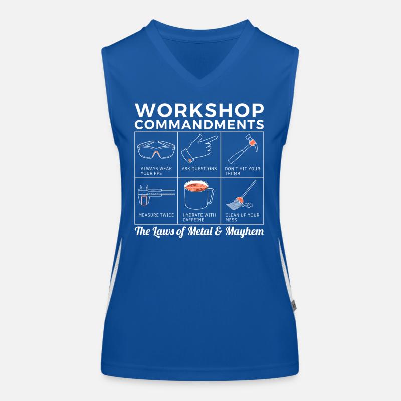 Workshop Rules, Sarcastic Machinist & Engineer Tee Women's Functional Contrast Tank Top