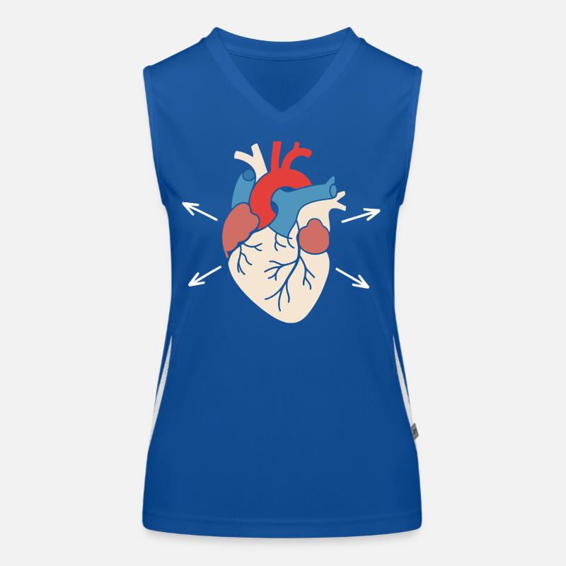 Farbblock Herz Illustration Funktionelles Kontrast-Tank Top für Frauen