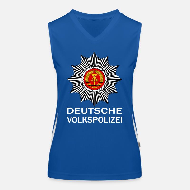 Volkspolizei DDR Wappen – Retro Ostalgie Design Funktionelles Kontrast-Tank Top für Frauen
