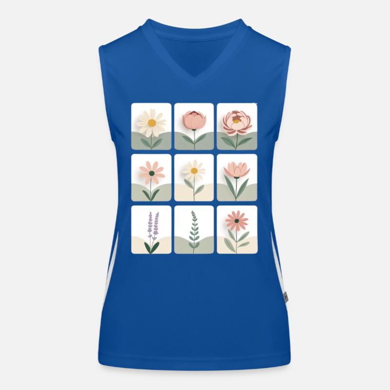 Série Fleurs Pastel Débardeur respirant contrasté Femme