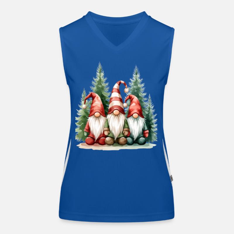 Drei Gartenzwerge im Winterwald Funktionelles Kontrast-Tank Top für Frauen