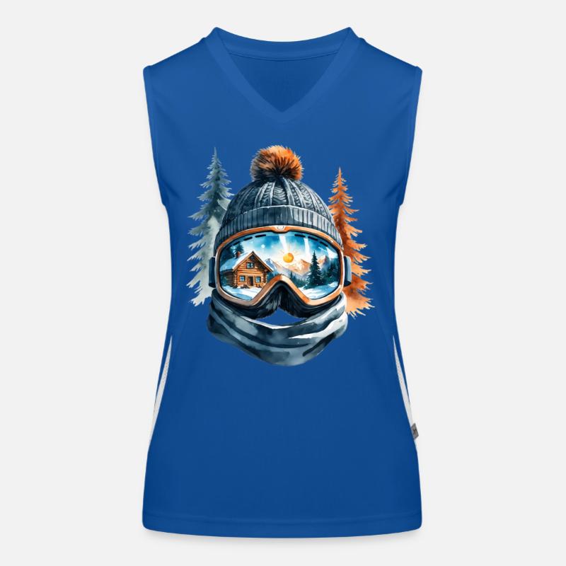 Winter Landscape Reflection Goggles Women's Functional Contrast Tank Top