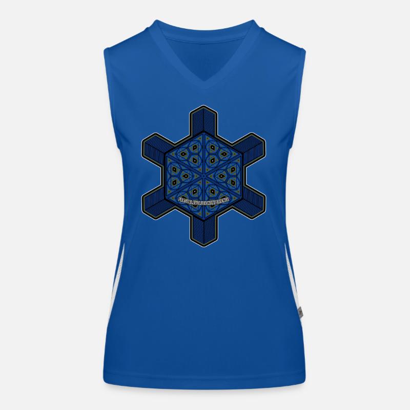 Fractal Evolution Experience Mandala Psytrance Goa Funktionelles Kontrast-Tank Top für Frauen