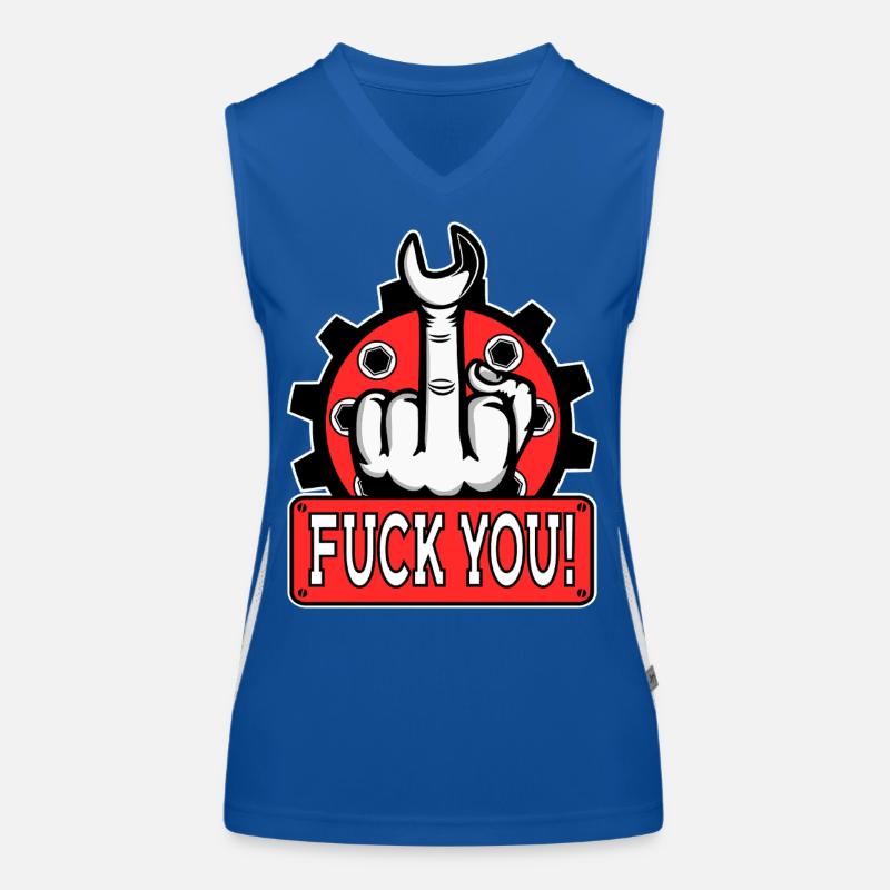 Provocative middle finger statement Women's Functional Contrast Tank Top