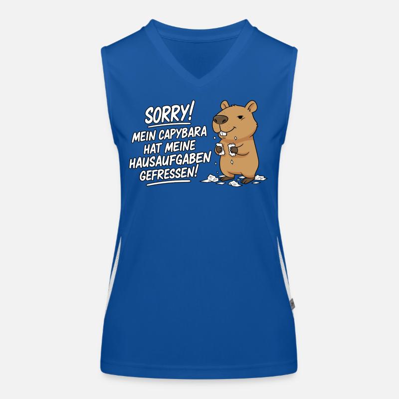 Pardon! Capybara a mangé mes devoirs Débardeur respirant contrasté Femme