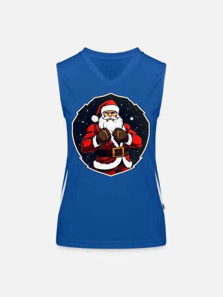 Combattant de Noël - Débardeur respirant contrasté Femme - bleu/blanc - Devant