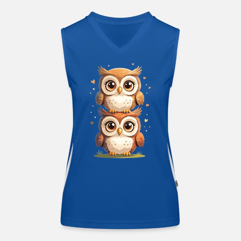 Zwillings Eulen Popkunst Funktionelles Kontrast-Tank Top für Frauen