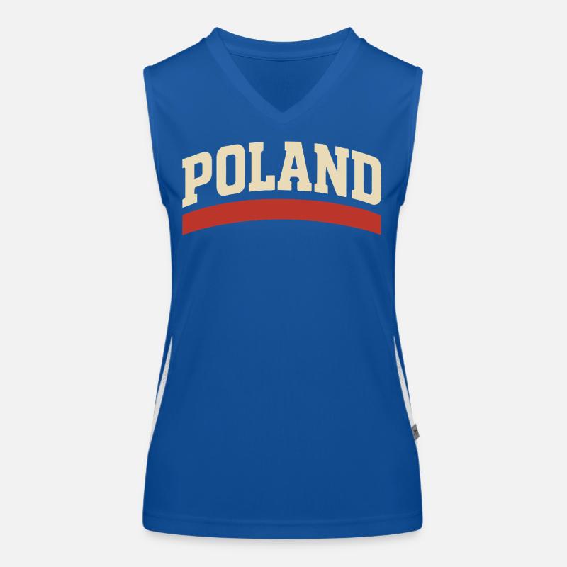 Poland Retro Typography Women's Functional Contrast Tank Top
