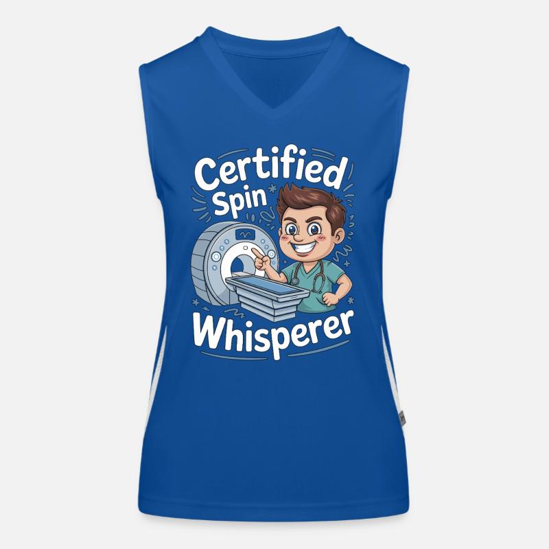 MRI Tech Certified Spin Whisperer Radiographer Funktionelles Kontrast-Tank Top für Frauen