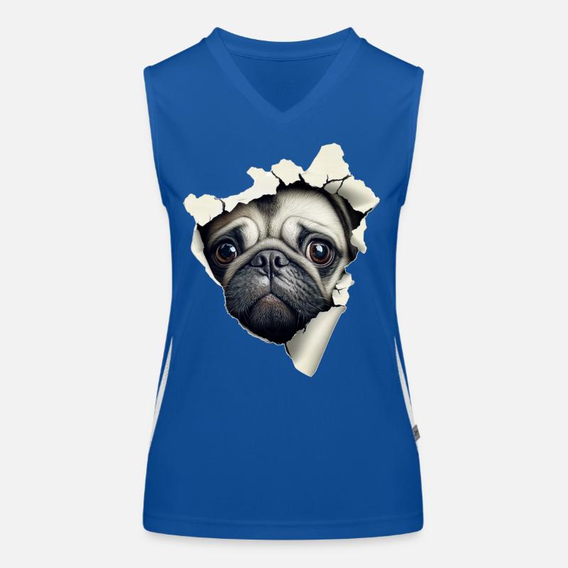 Mops Funktionelles Kontrast-Tank Top für Frauen