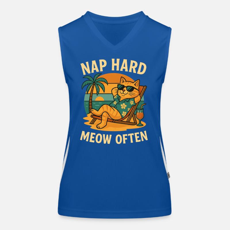 Chat fait une sieste de plage difficile souvent Débardeur respirant contrasté Femme