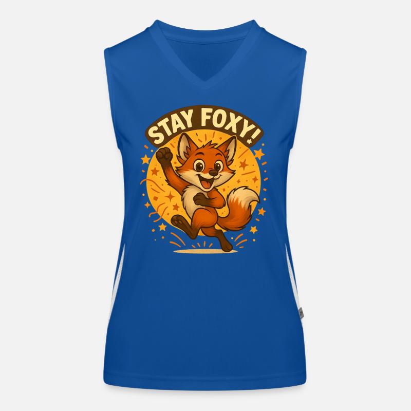 Stay Foxy Fox Illustration Women's Functional Contrast Tank Top