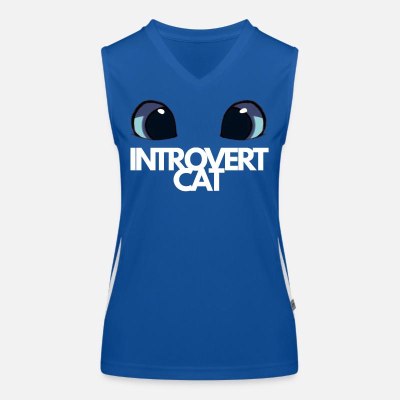 Introvertierter Katzenblaue Augen Funktionelles Kontrast-Tank Top für Frauen