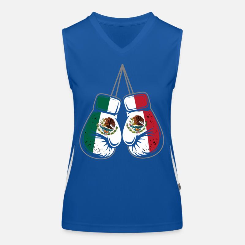 Mexico Flags Boxing Gloves Women's Functional Contrast Tank Top