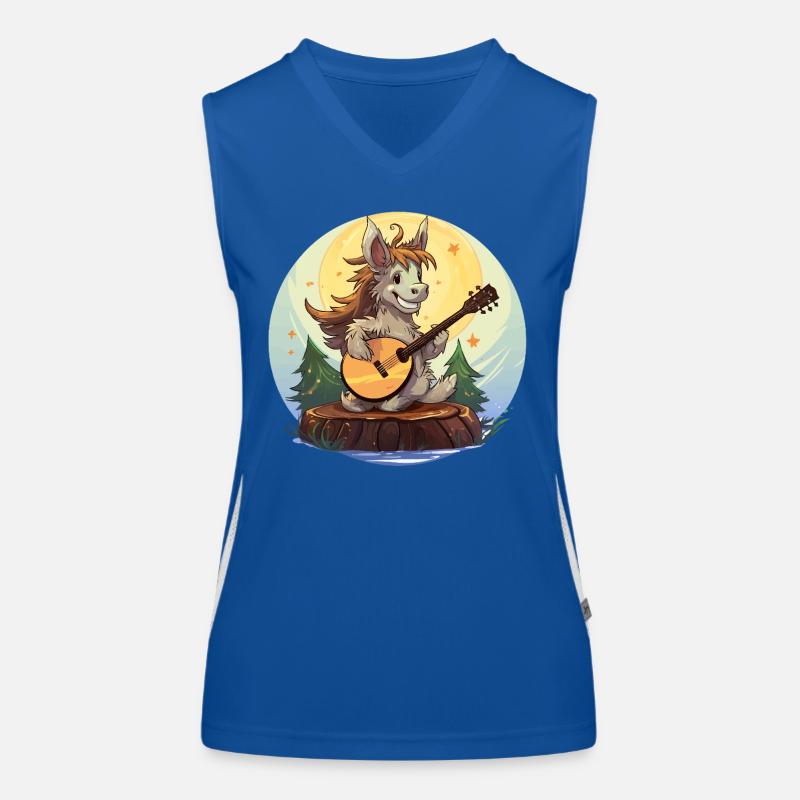 Moonlight Donkey Guitarist Women's Functional Contrast Tank Top