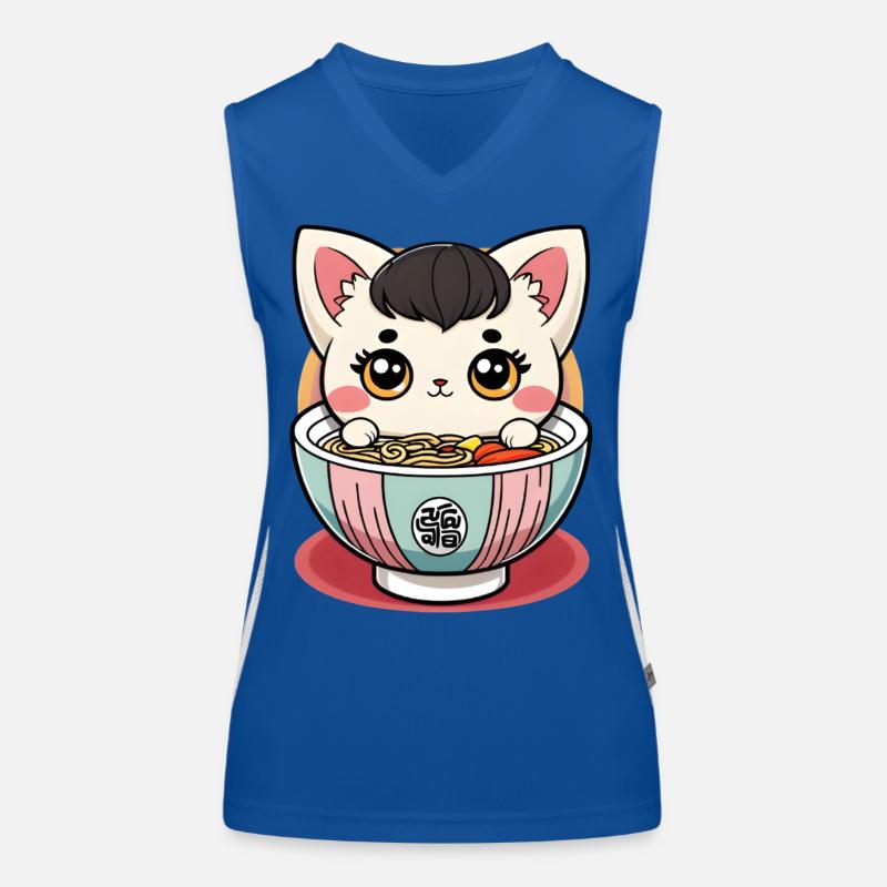 Kawaii Ramen Katze Funktionelles Kontrast-Tank Top für Frauen