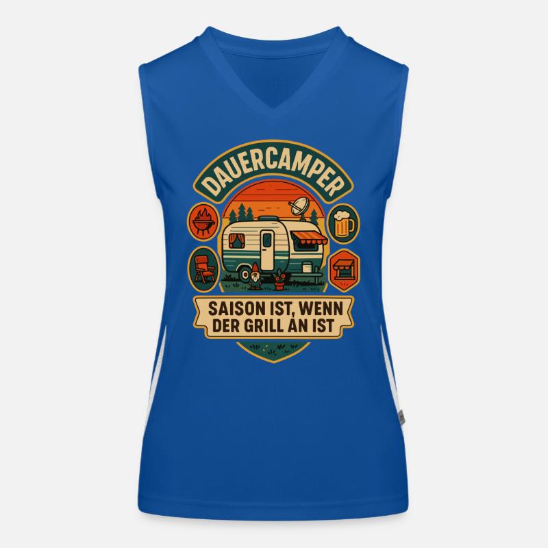 Barbecue de camping de longue durée : idée cadeau Débardeur respirant contrasté Femme