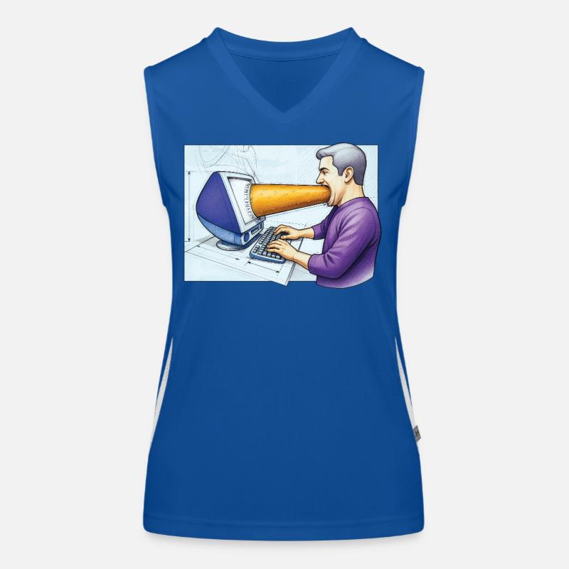 COMPUTER ADDICT MAN – Geek & Science-Fiction Funktionelles Kontrast-Tank Top für Frauen