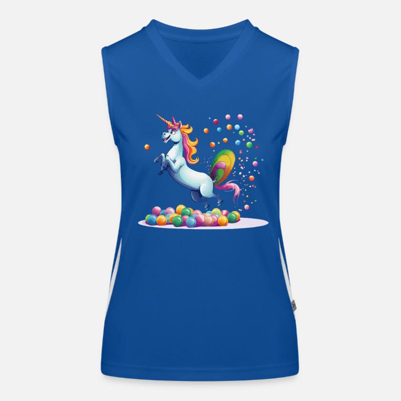 Glowing Unicorn Bale Joy Women's Functional Contrast Tank Top