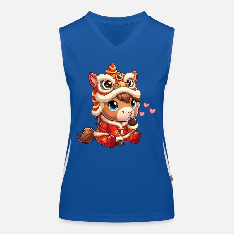 Chinesisches Neujahr Pferd 2026 Funktionelles Kontrast-Tank Top für Frauen