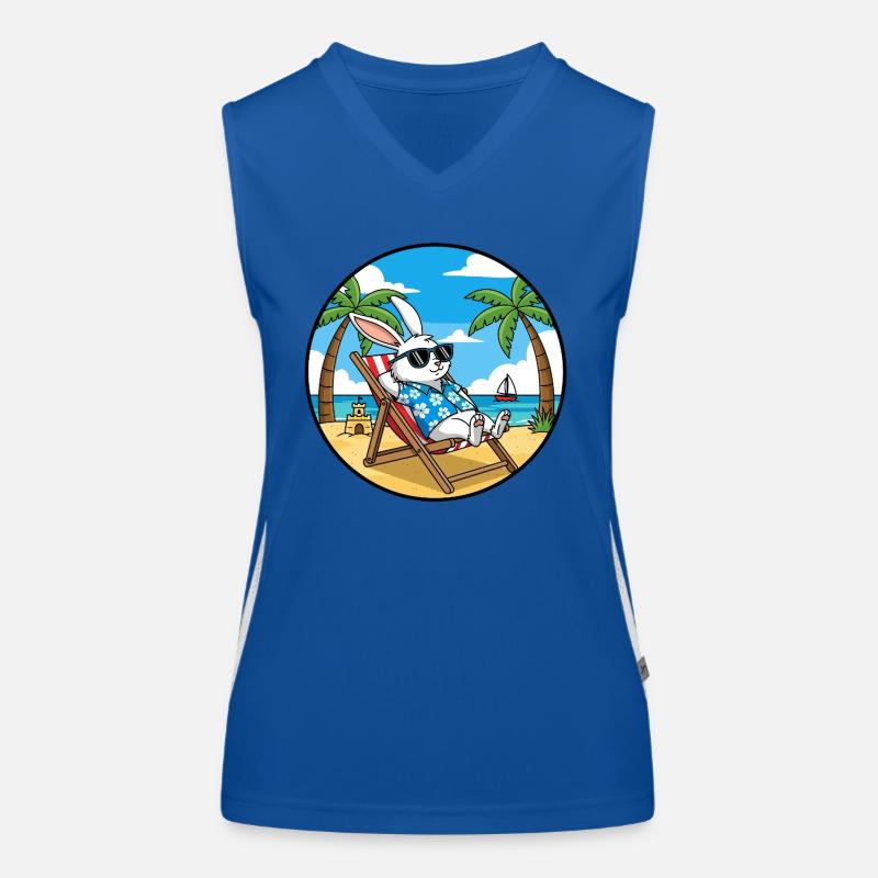 Cool Rabbit Beach Vacation Summer Vibes Women's Functional Contrast Tank Top