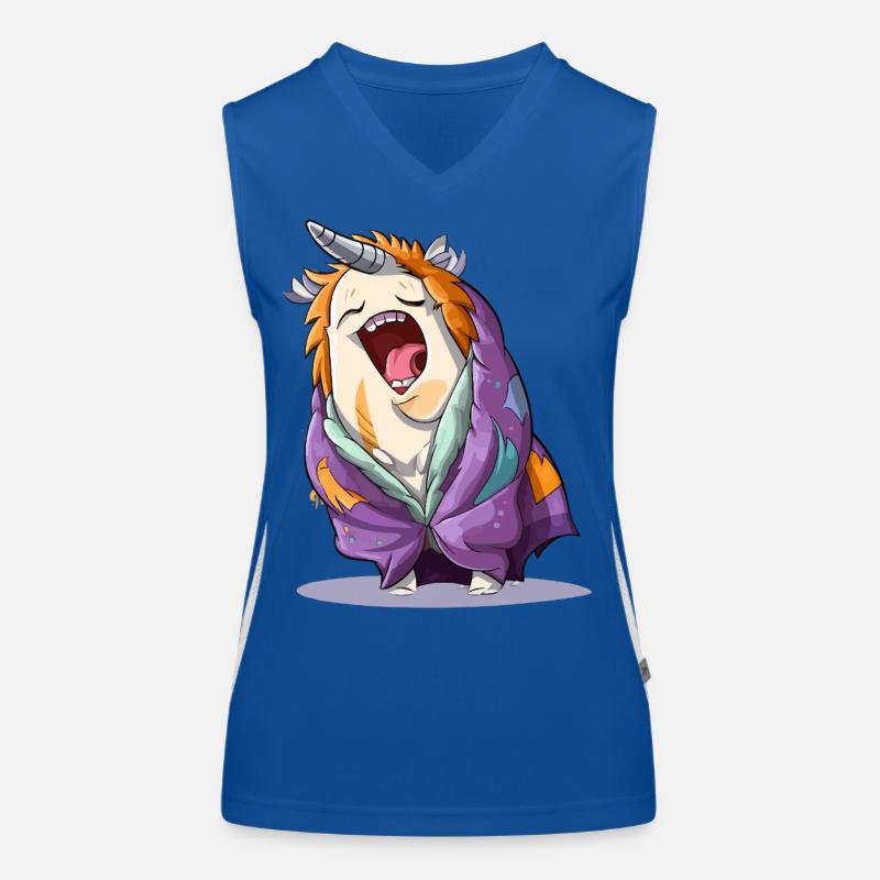 Gähnendes Einhorn mit Schal Funktionelles Kontrast-Tank Top für Frauen