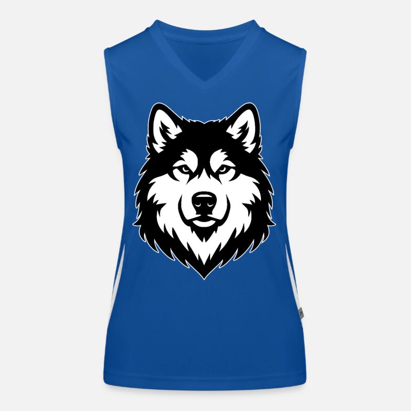 Alaskan Malamute black white Women's Functional Contrast Tank Top