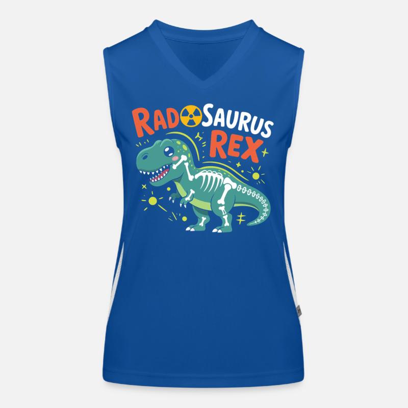 RadSaurus Rex Neon Dino Women's Functional Contrast Tank Top