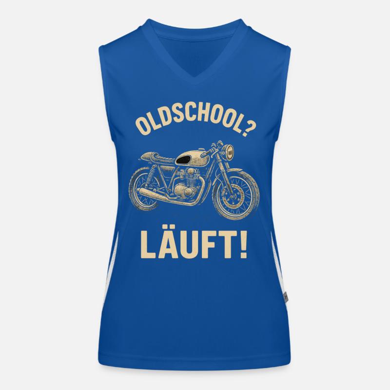 Oldschool läuft motorrad, retro biker Funktionelles Kontrast-Tank Top für Frauen