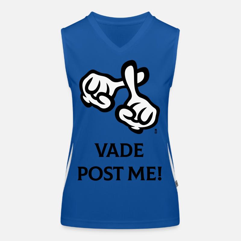 Vade Post Me! (Cross / Bible / Religion / 2C) Women's Functional Contrast Tank Top