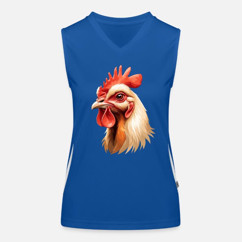 Hahnenkopf Farbexplosion Funktionelles Kontrast-Tank Top für Frauen