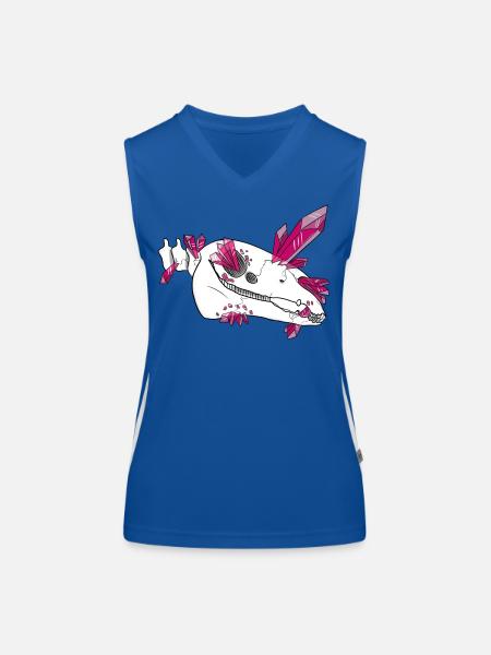 Crystal Skull - Horse (by Leni Riosa) - Women's Functional Contrast Tank Top - royal/white - Front