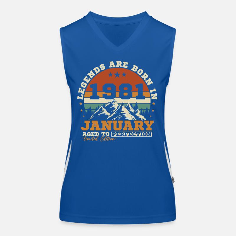 Januar 1981 Vintage-Retro-Geburtstagsgeschenk Funktionelles Kontrast-Tank Top für Frauen