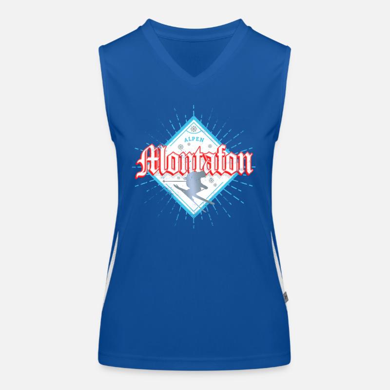Montafon Vorarlberg Skifahrer Après-Ski Souvenir Funktionelles Kontrast-Tank Top für Frauen