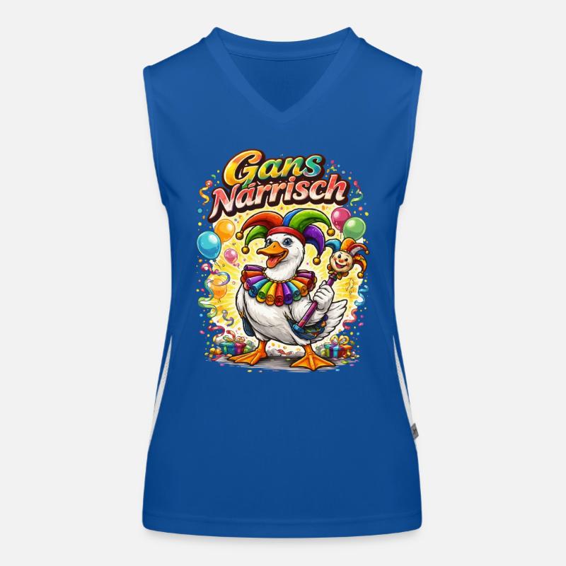 Gans närrisch – Karneval mit Humor Funktionelles Kontrast-Tank Top für Frauen